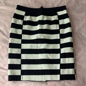 H&M Black and White Striped Pencil Skirt